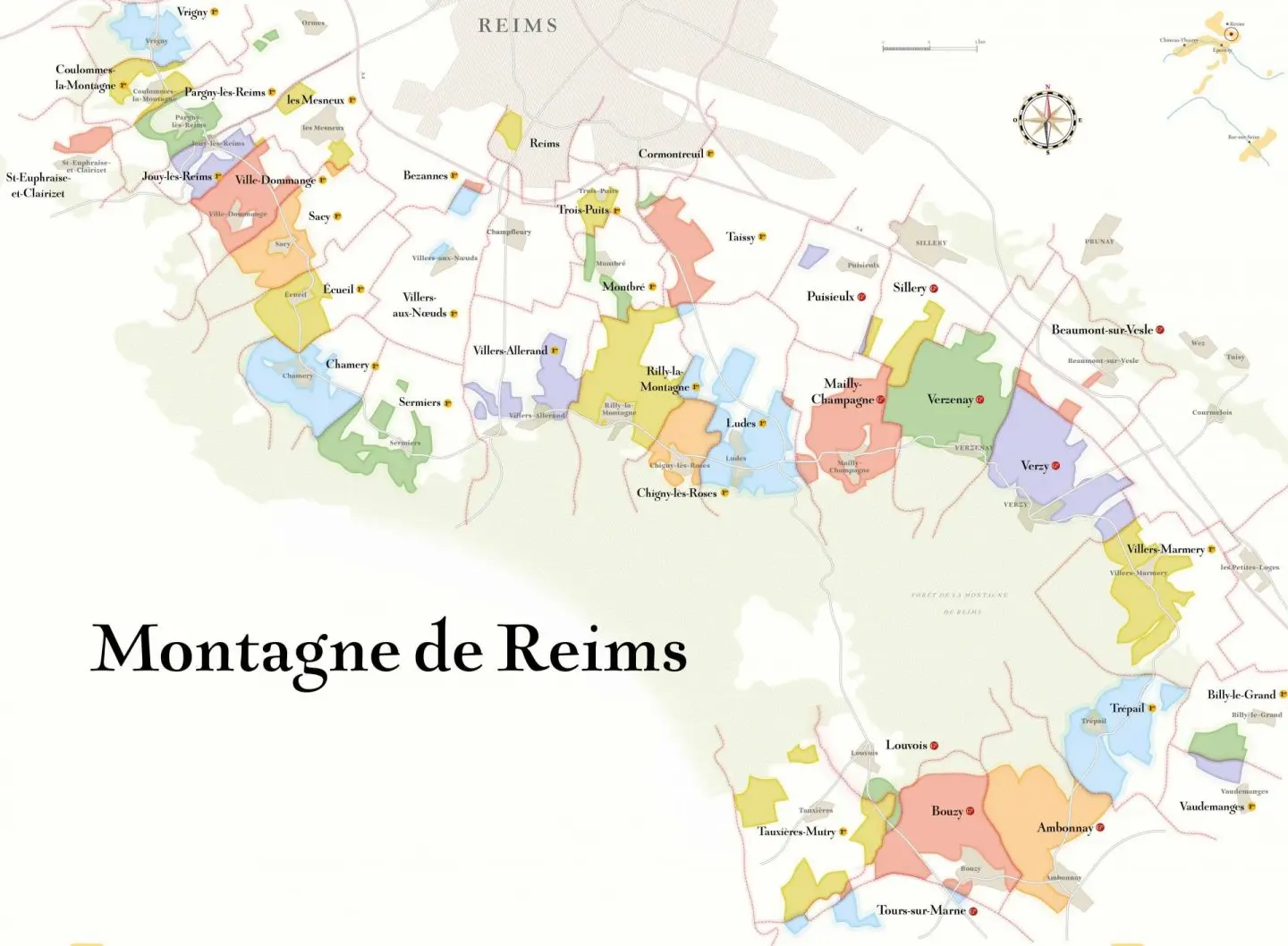 Montagne de Reims map